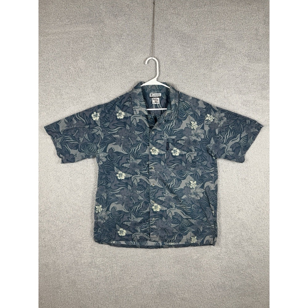Columbia Men's Hawaiian Tropical Cotton‎ Outdoors Fishing Hiking Camp Shirt L